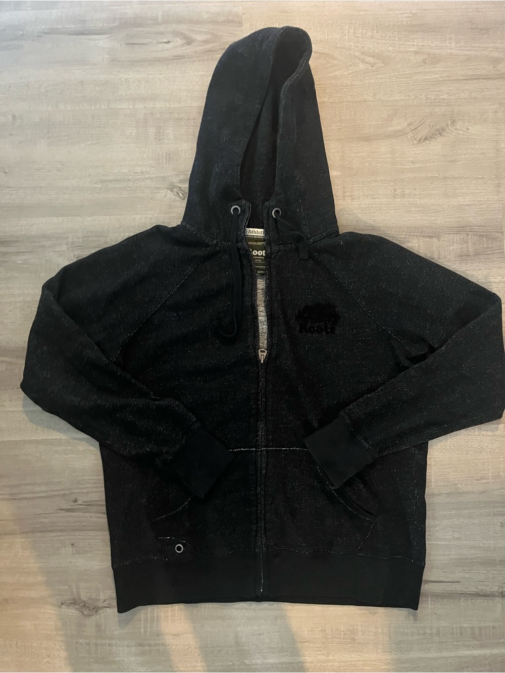 Roots Athletics Women’s Black Full Zip Hoodie – Size Large - Picture 2 of 6